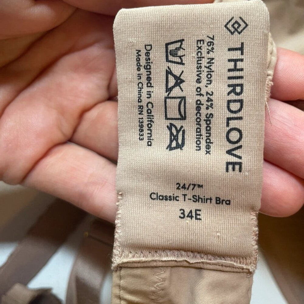 Third love 24/7 Classic T-Shirt Bra Size 34E, Nude/Tan